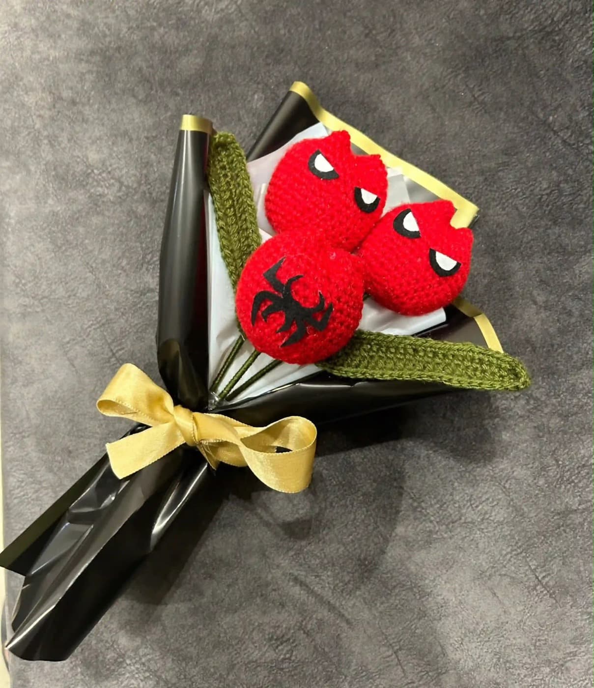 Handmade Crochet Red Flower Bouquet — handmade crochet by Anzy Crochets